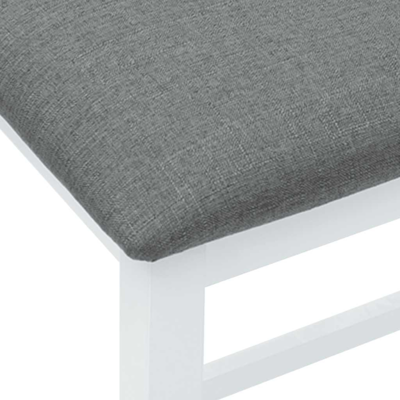 Barstühle mit Kissen 2 Stk. Weiß Massivholz Gummibaum