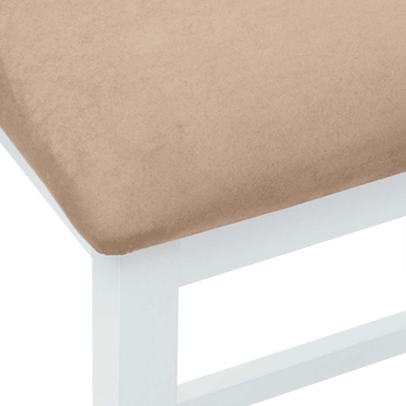 Barstühle mit Kissen 2 Stk. Weiß Massivholz Gummibaum