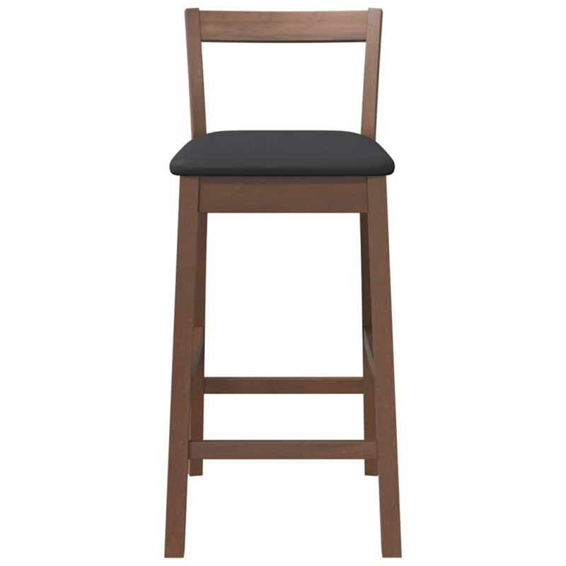Barhocker mit Kissen 2 Stk. Braun Massivholz Gummibaum