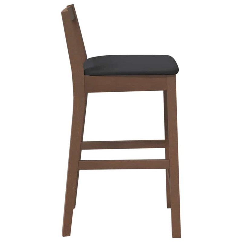 Barhocker mit Kissen 2 Stk. Braun Massivholz Gummibaum