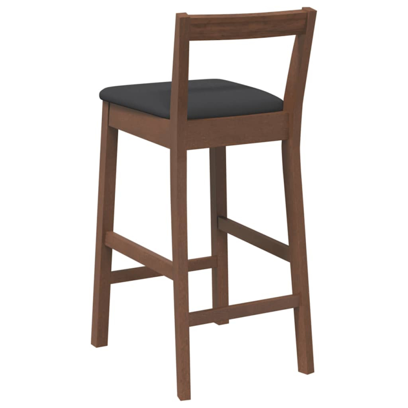 Barhocker mit Kissen 2 Stk. Braun Massivholz Gummibaum