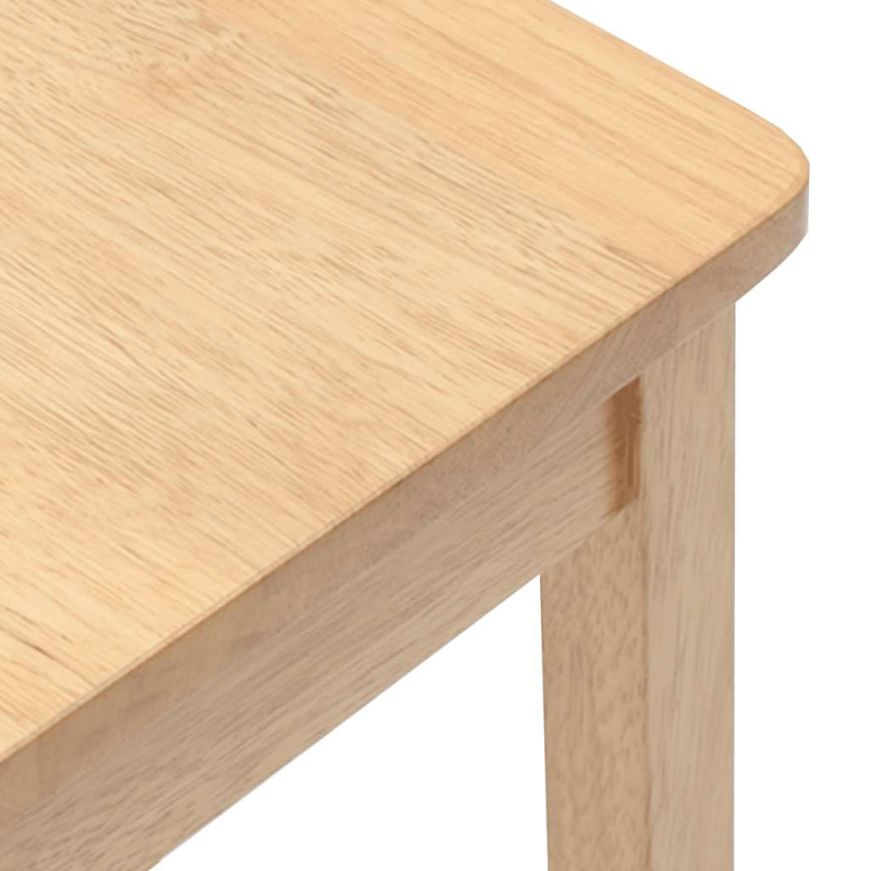 Barhocker 2 Stk. Natur Massivholz Gummibaum