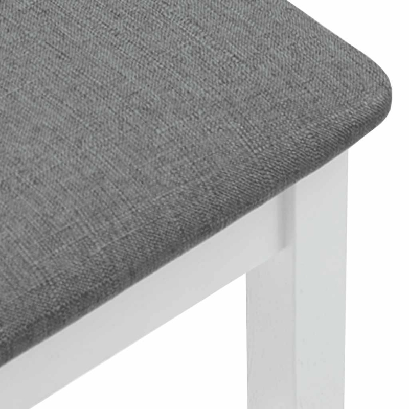 Barhocker mit Kissen 2 Stk. Weiß Massivholz Gummibaum