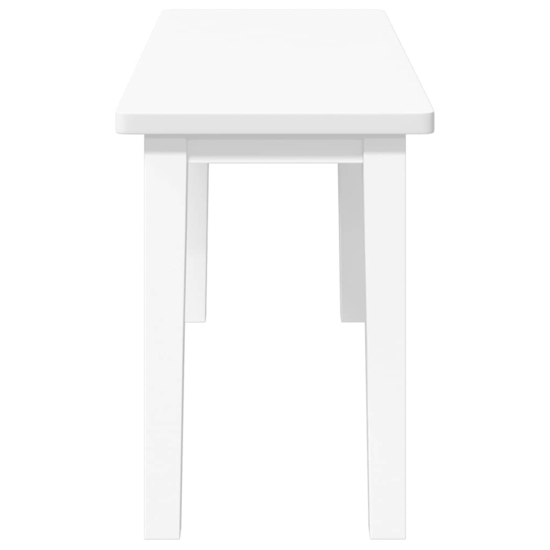 Bank 90 cm Weiß Massivholz Gummibaum