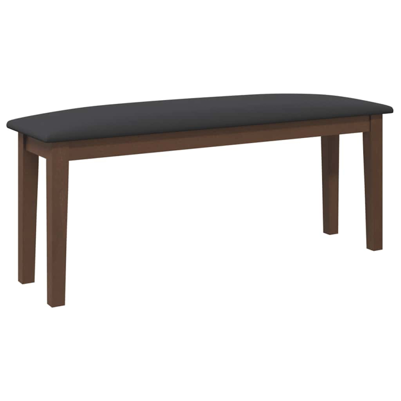 Bank 110 cm Braun Massivholz Gummibaum