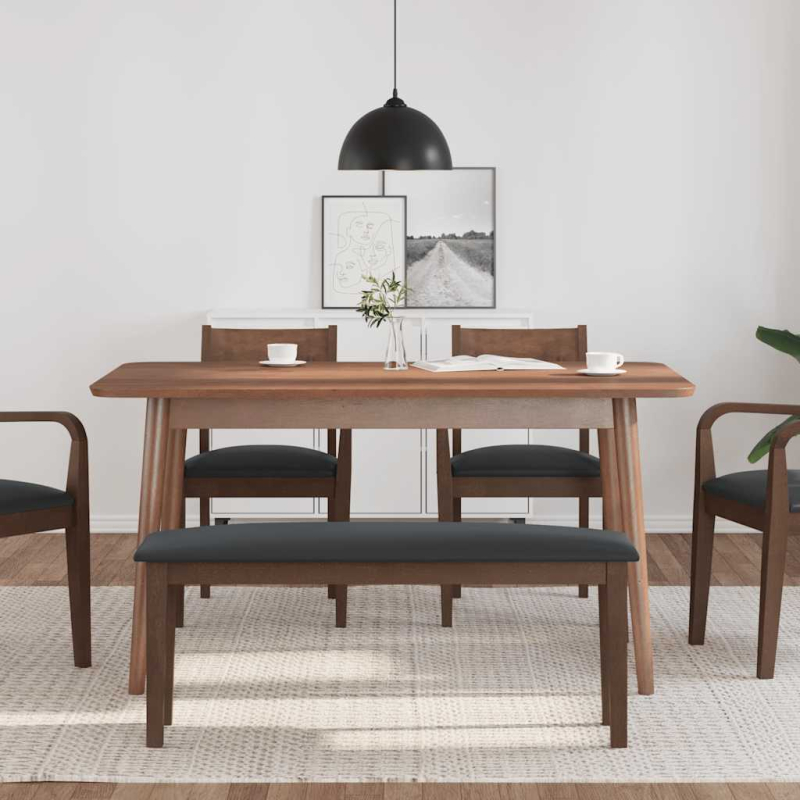 Bank 110 cm Braun Massivholz Gummibaum