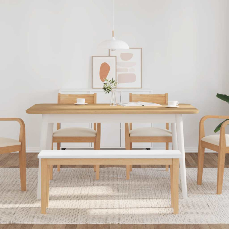 Bank 110 cm Massivholz Gummibaum