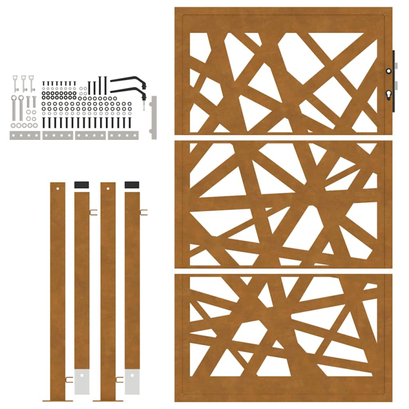 Gartentor 105x155 cm Wetterfester Stahl Lichtdesign