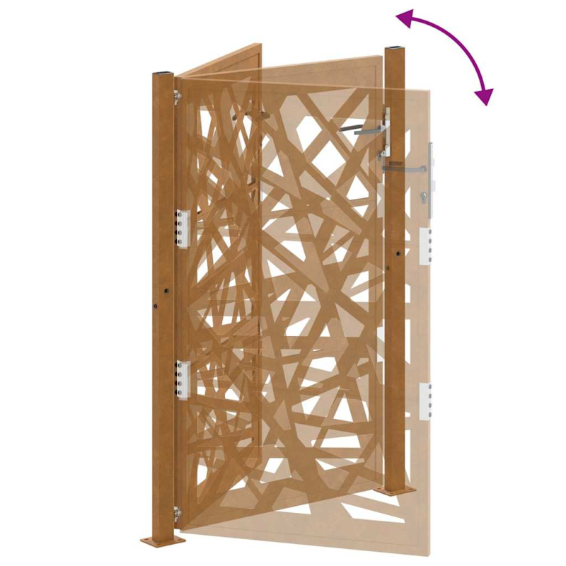 Gartentor 105x155 cm Wetterfester Stahl Lichtdesign