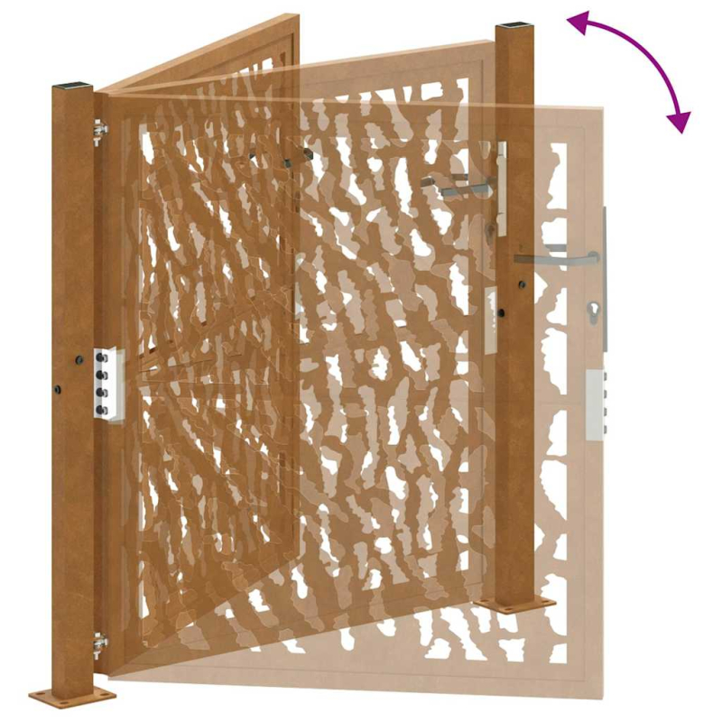 Gartentor 105x105 cm Wetterfester Stahl Spurendesign