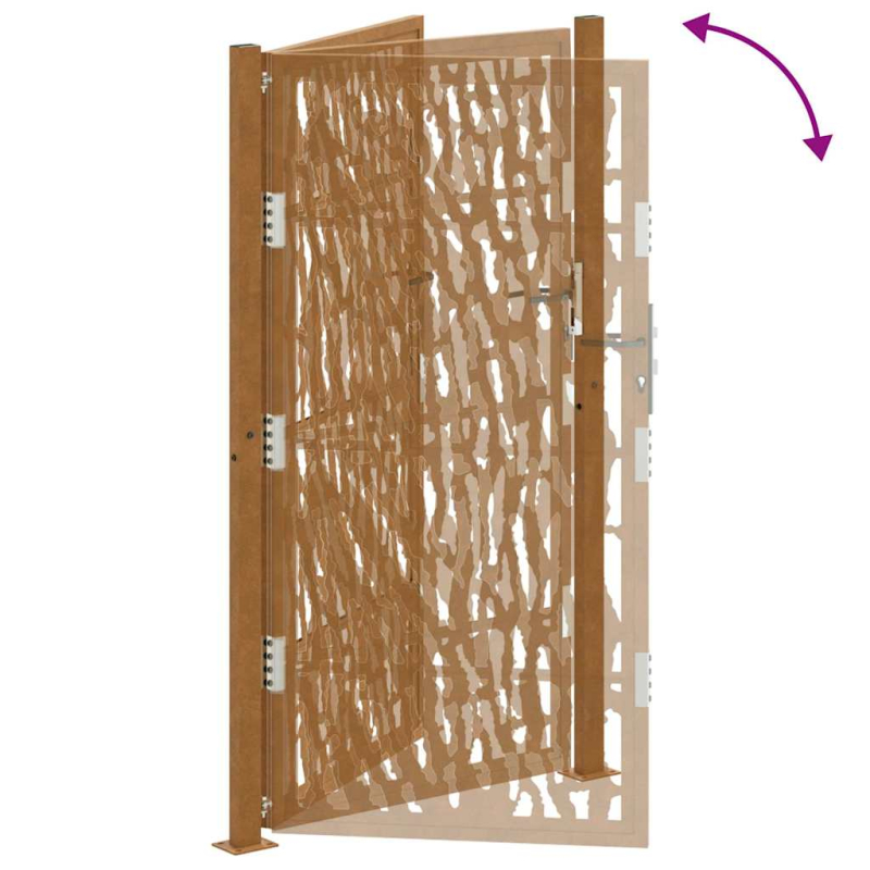 Gartentor 105x180 cm Wetterfester Stahl Spurendesign