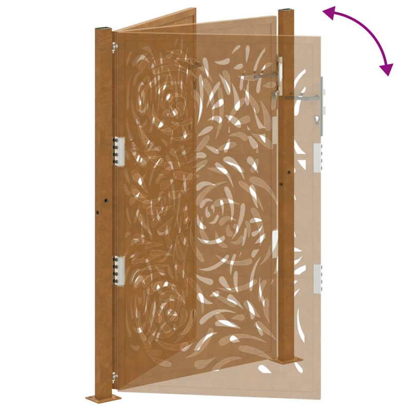 Gartentor 105x155 cm Wetterfester Stahl Flammen-Design