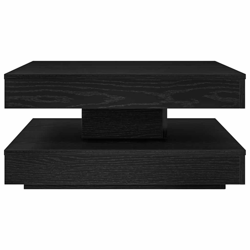 Couchtisch 360-Grad Drehbar Schwarz 70x70x34,5 cm