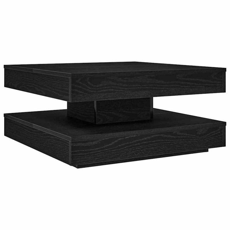 Couchtisch 360-Grad Drehbar Schwarz 70x70x34,5 cm