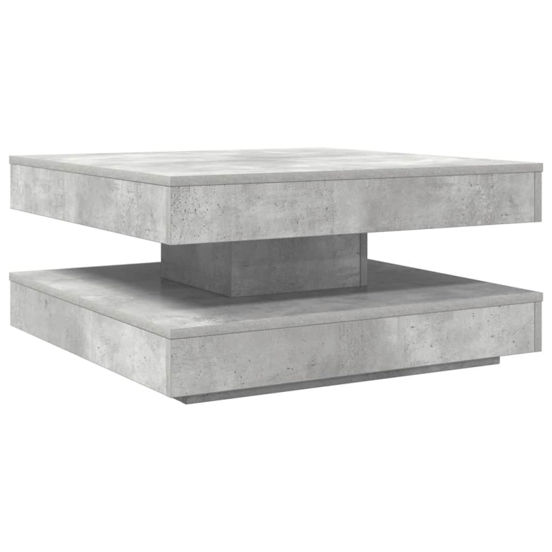 Couchtisch 360-Grad Drehbar Betongrau 70x70x34,5 cm