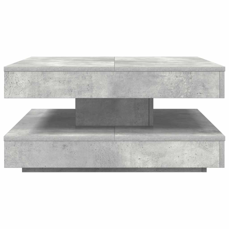Couchtisch 360-Grad Drehbar Betongrau 70x70x34,5 cm