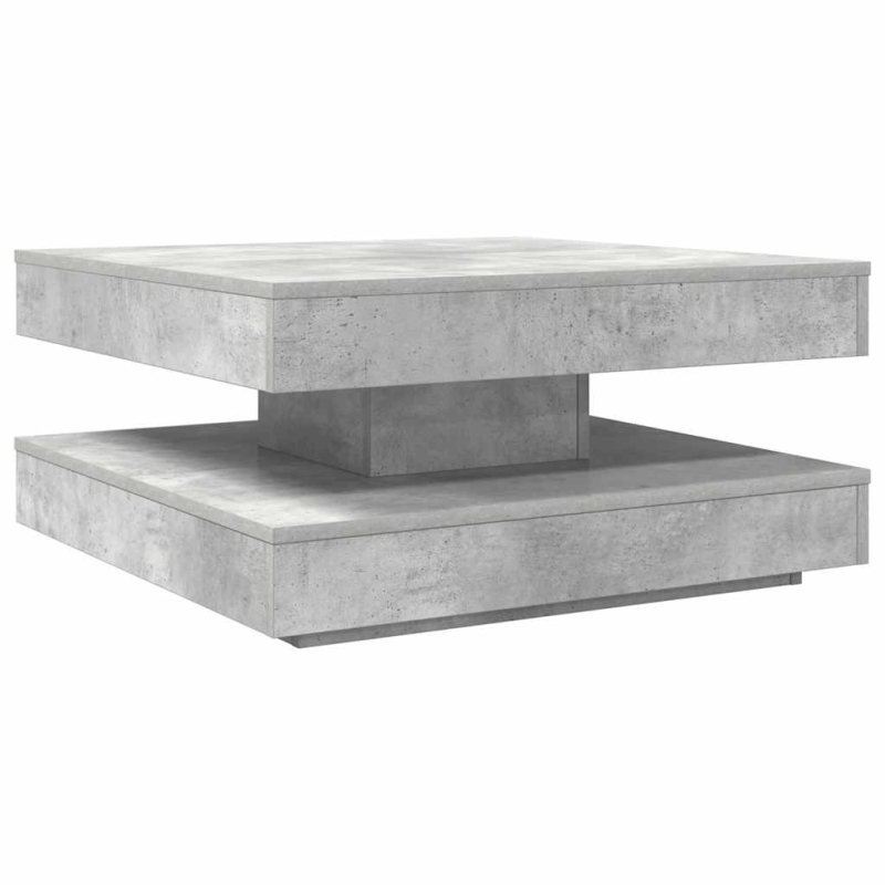 Couchtisch 360-Grad Drehbar Betongrau 70x70x34,5 cm