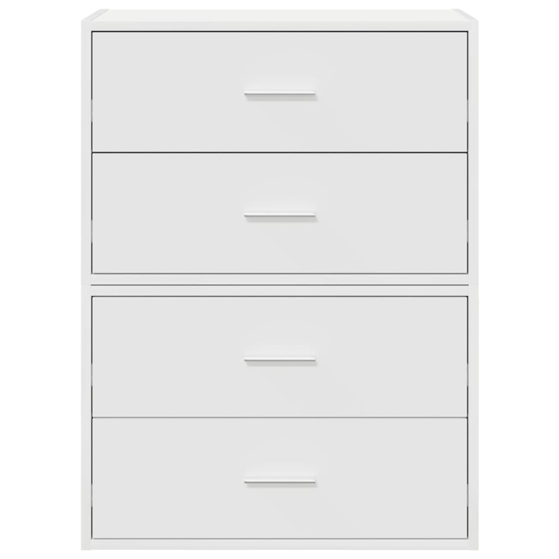 Schränke mit 2 Schubladen 2 Stk. Weiß 60x31x40 cm Holzwerkstoff