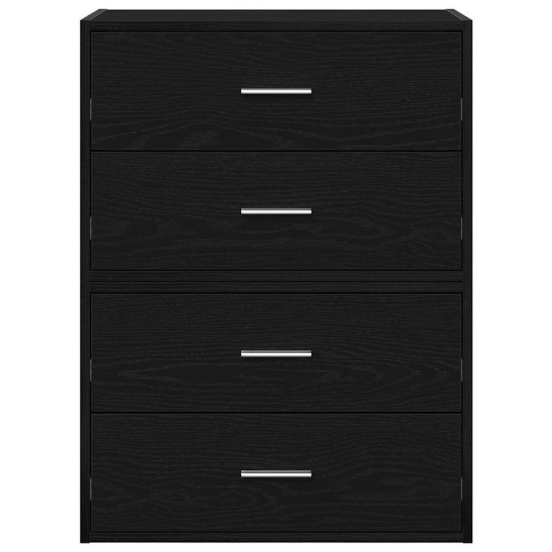 Schränke mit 2 Schubladen 2Stk. Schwarz Eichen-Optik 60x31x40cm