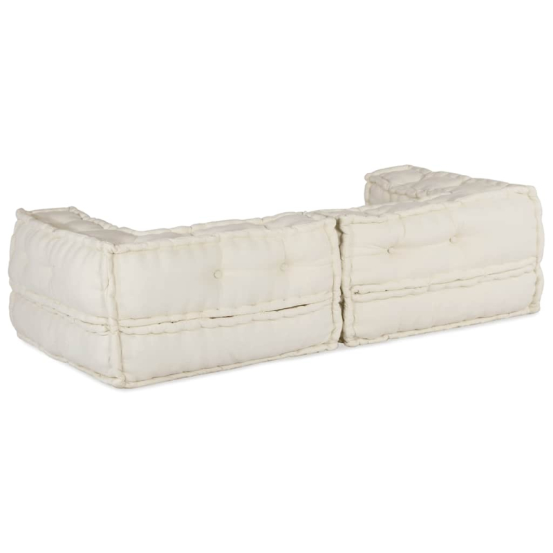 Pouf Modular Creme 140x70x36 cm Stoff