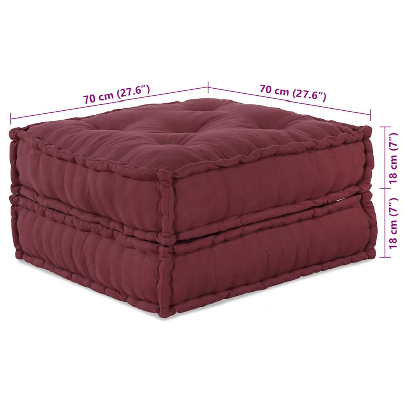 Pouf Modular Kastanienbraun 70x70x36 cm Stoff