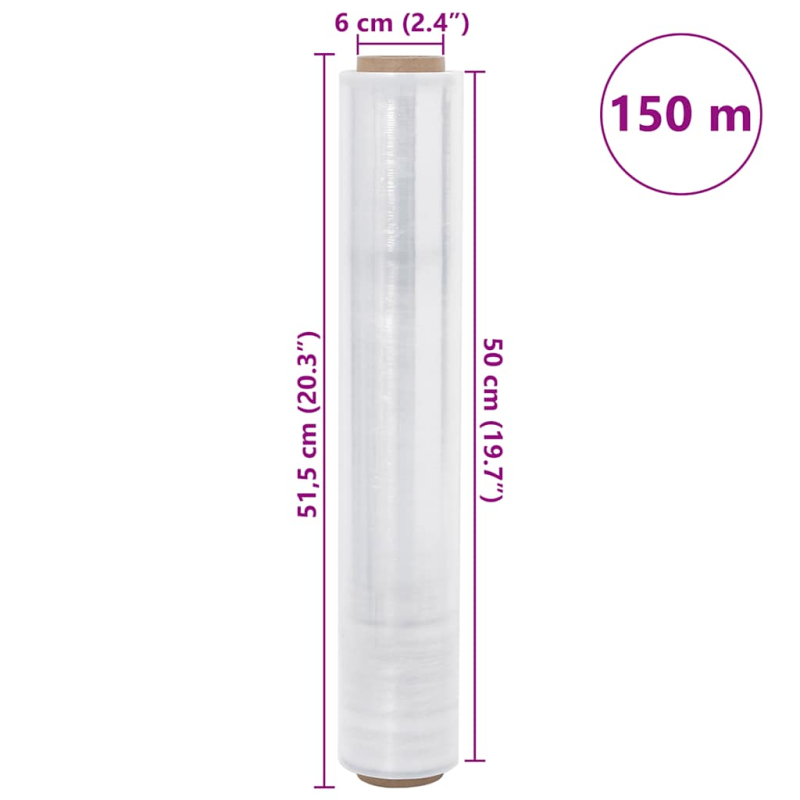Stretchfolie 2 Stk. Transparent 20 ?m 50 cm x 150 m