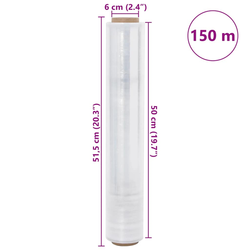 Stretchfolie 6 Stk. Transparent 17 ?m 50 cm x 150 m