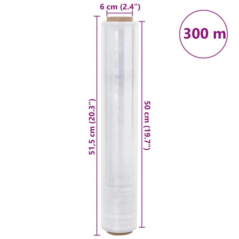 Stretchfolie 6 Stk. Transparent 23 ?m 50 cm x 300 m