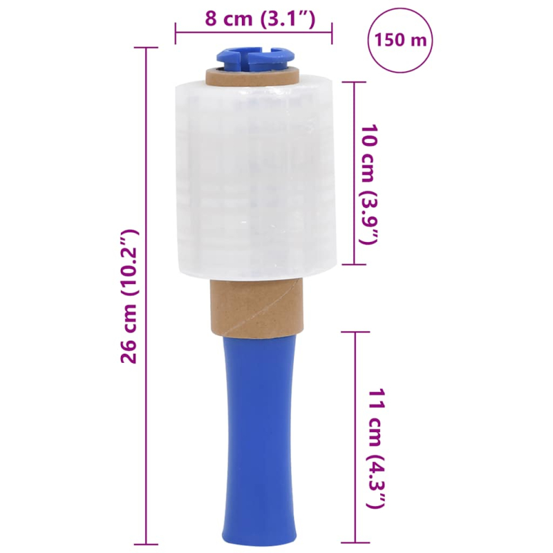 Stretchfolien 50 Stk. Transparent 23 ?m 10 cm x 150 m