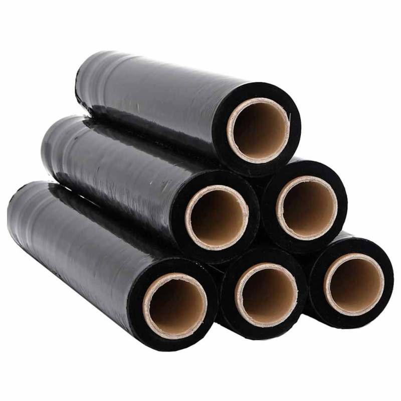 Stretchfolie 6 Stk. Schwarz 23 ?m 50 cm x 150 m