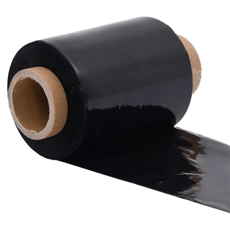 Stretchfolien 50 Stk. Schwarz 23 ?m 10 cm x 150 m