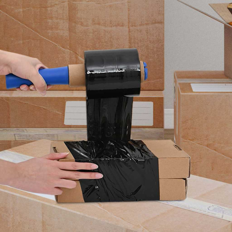 Stretchfolien 10 Stk. Schwarz 23 ?m 10 cm x 300 m