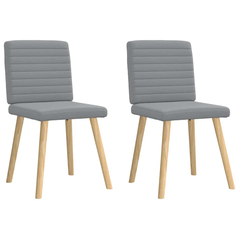 Esszimmerstühle 2 Stk. Hellgrau Stoff