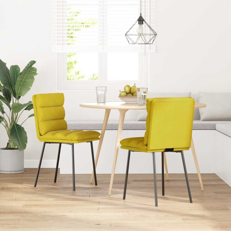 Esszimmerstühle 2 Stk. Gelb Samt