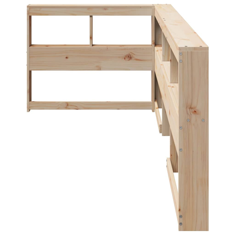 Kopfteil mit Bücherregal L-Form 80 cm Massivholz Kiefer