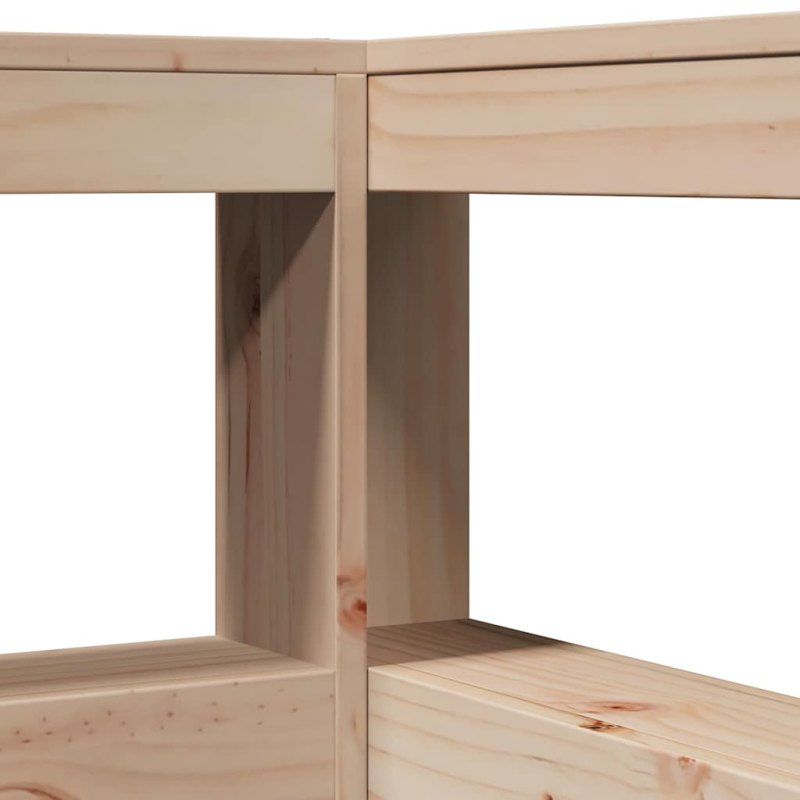 Kopfteil mit Bücherregal L-Form 80 cm Massivholz Kiefer