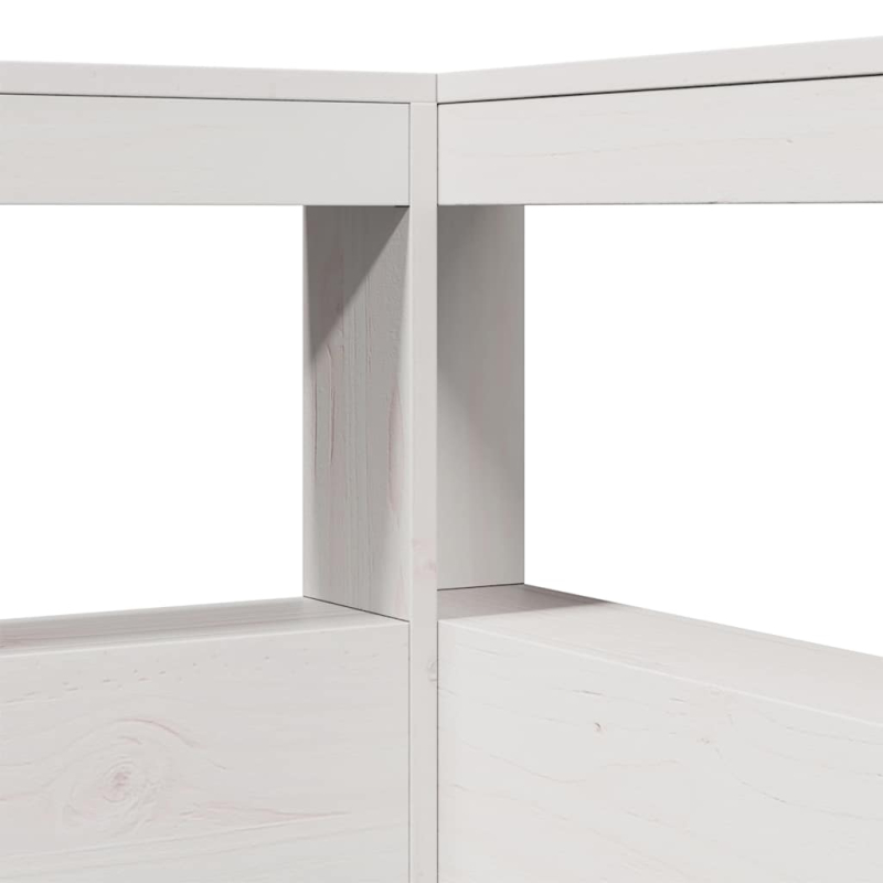 Kopfteil mit Bücherregal L-Form Weiß 80 cm Massivholz Kiefer