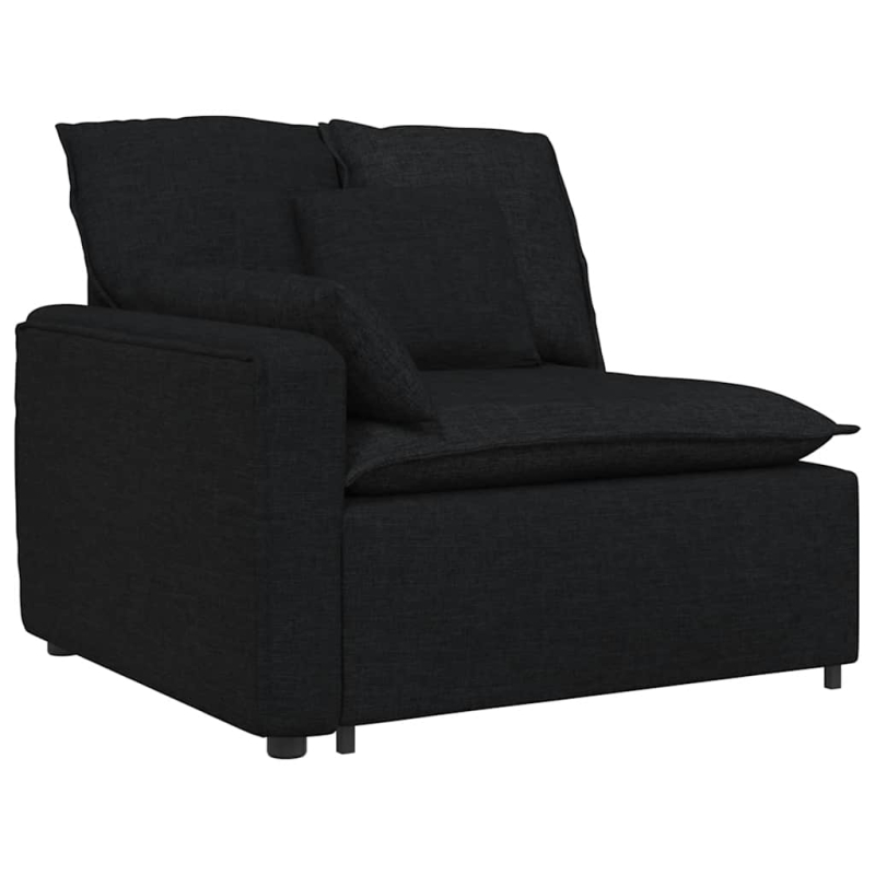 Modulares Sofa mit Kissen Schwarz