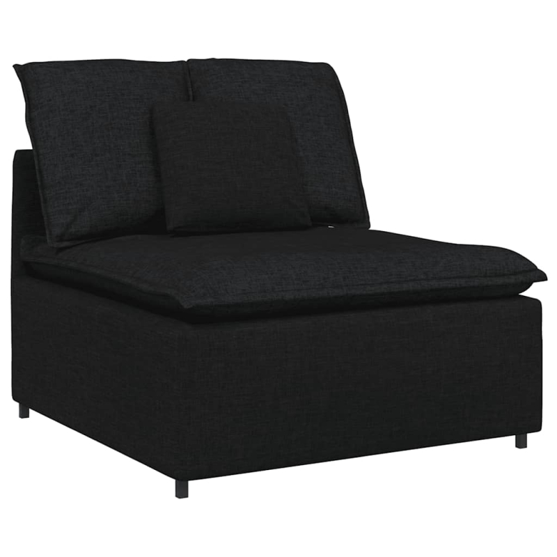 Modulares Sofa mit Kissen Schwarz