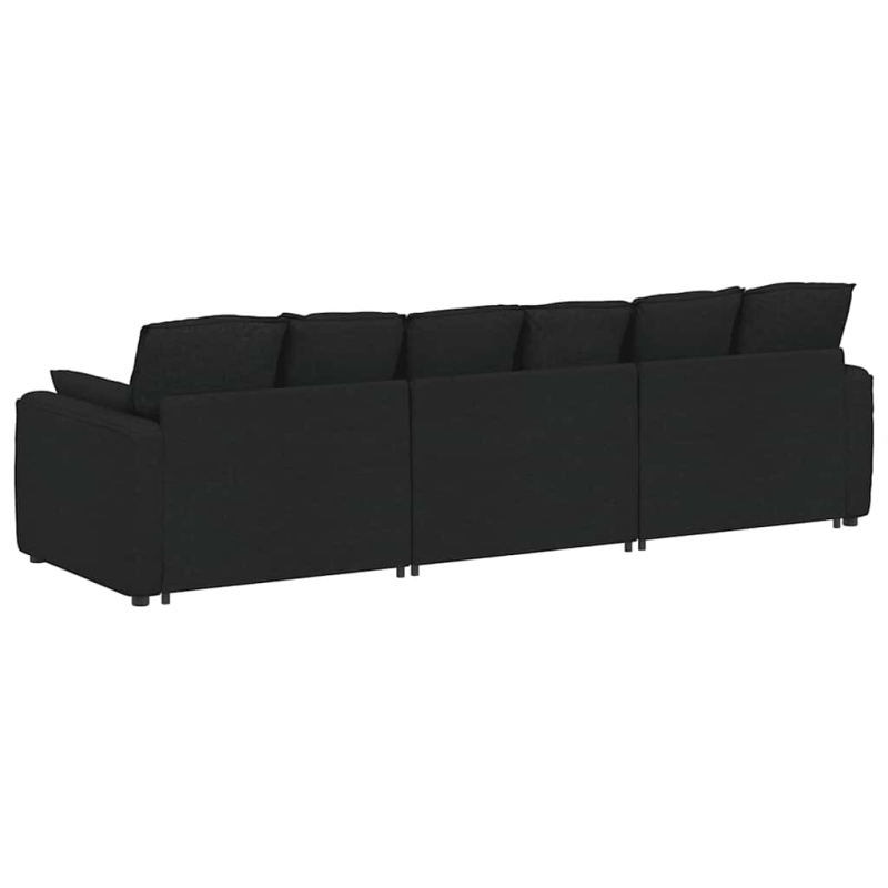 Modulares Sofa mit Kissen Schwarz