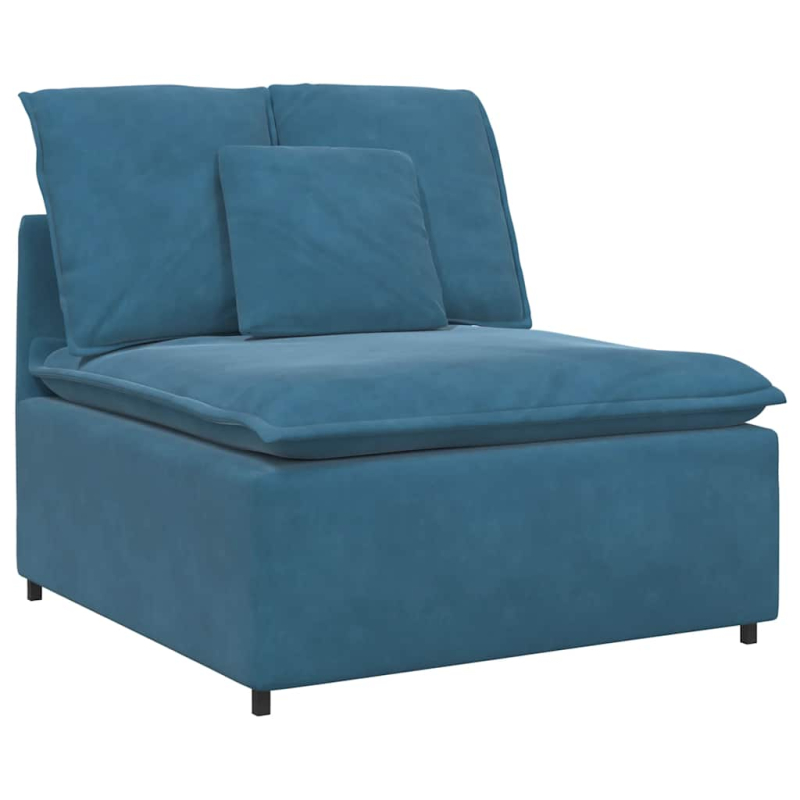 Modulares Sofa mit Kissen Blau