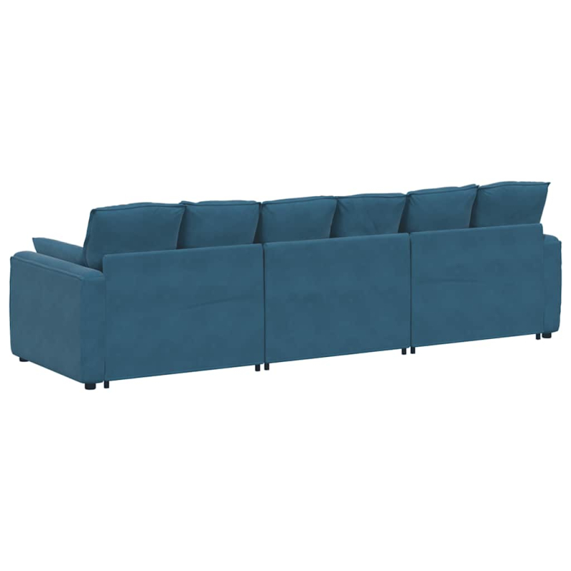 Modulares Sofa mit Kissen Blau