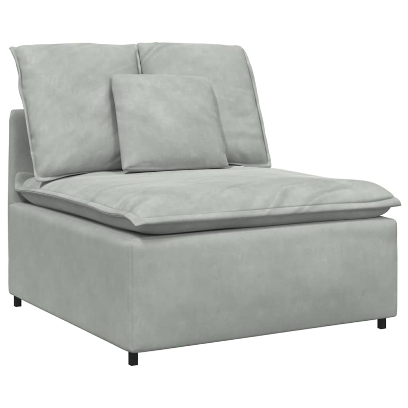 Modulares Sofa mit Kissen Hellgrau