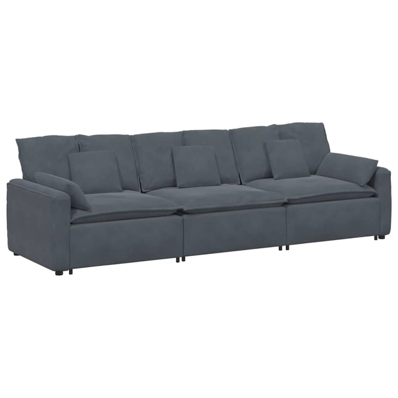 Modulares Sofa mit Kissen Dunkelgrau