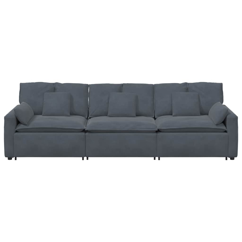 Modulares Sofa mit Kissen Dunkelgrau