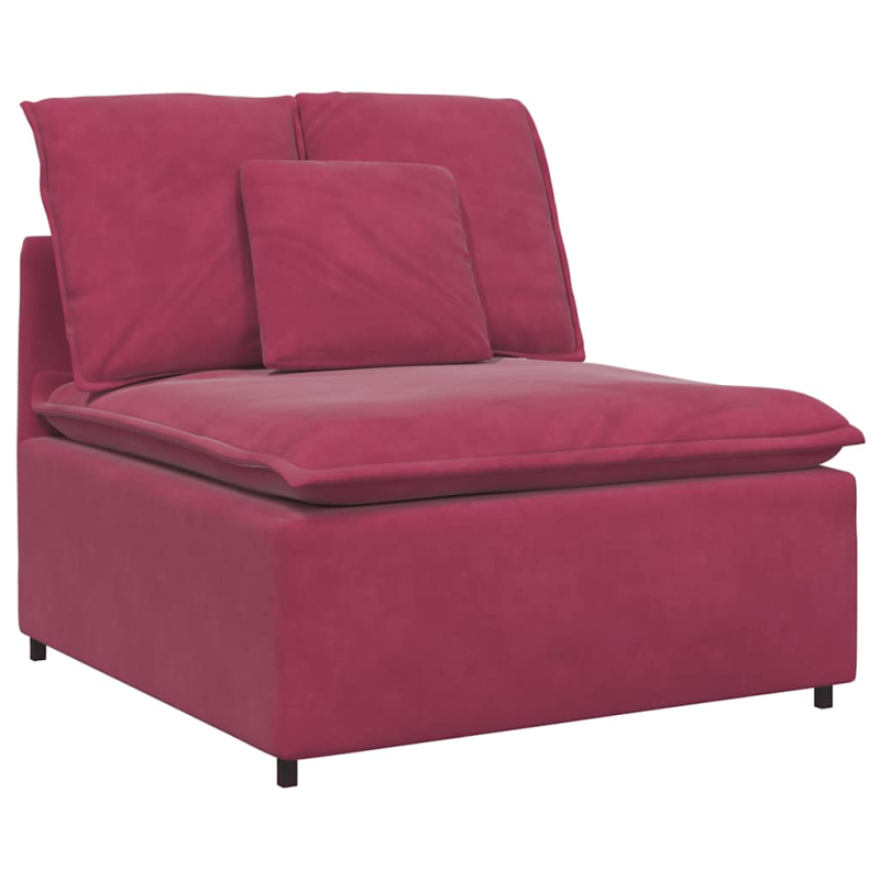 Modulares Sofa mit Kissen Weinrot