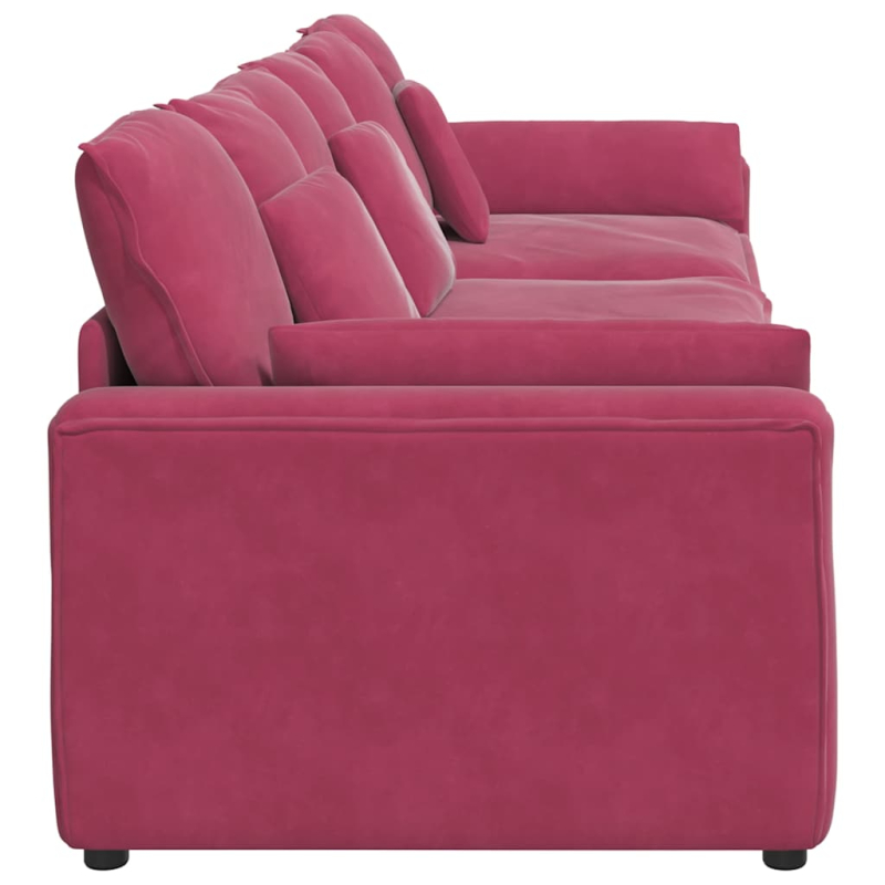 Modulares Sofa mit Kissen Weinrot