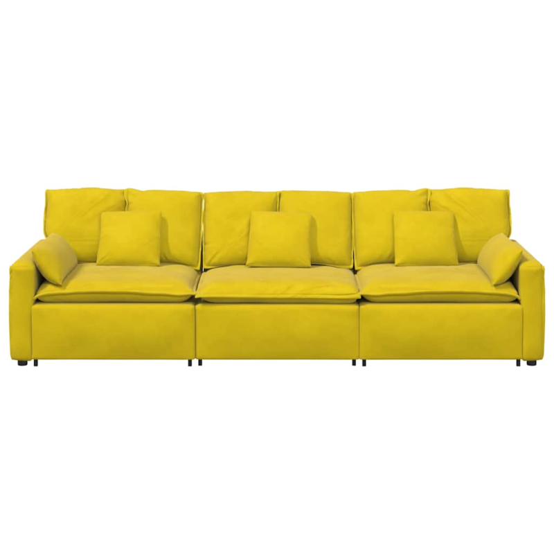 Modulares Sofa mit Kissen Gelb