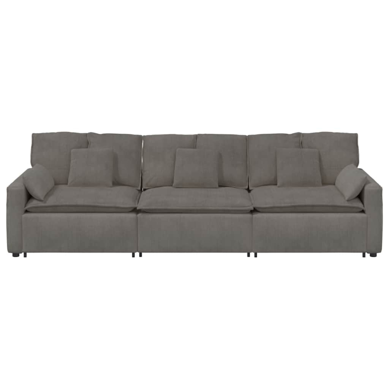 Modulares Sofa mit Kissen Hellgrau
