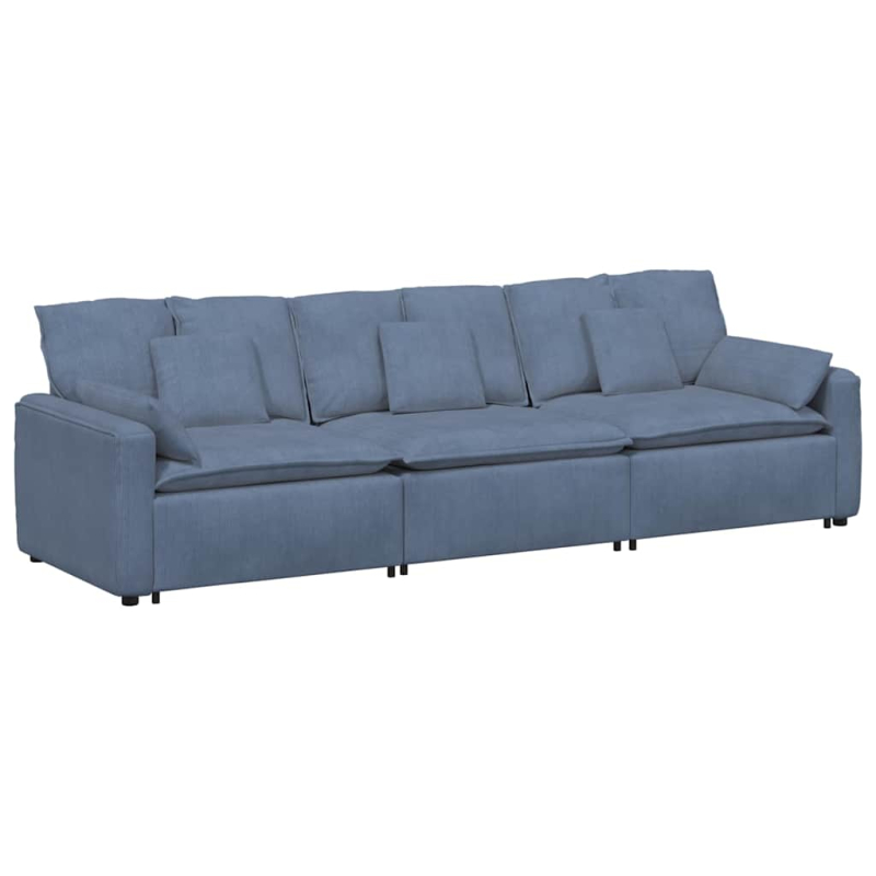 Modulares Sofa mit Kissen Blau